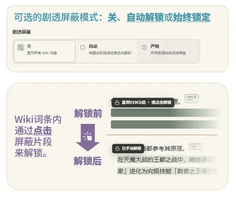 剧透设置与手动解锁