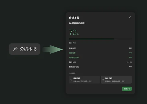 分析作品的设置窗口
